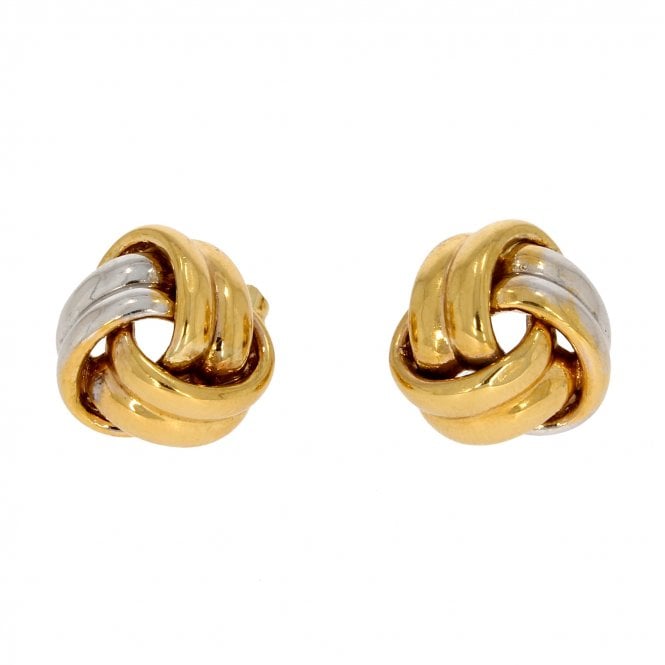 9ct Bi Colour Large Knot Ear Studs