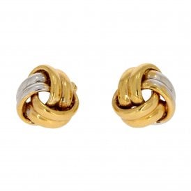 9ct Bi Colour Large Knot Ear Studs