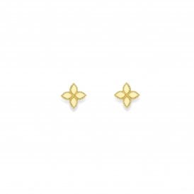 9ct Four Petals Flower Stud Earrings