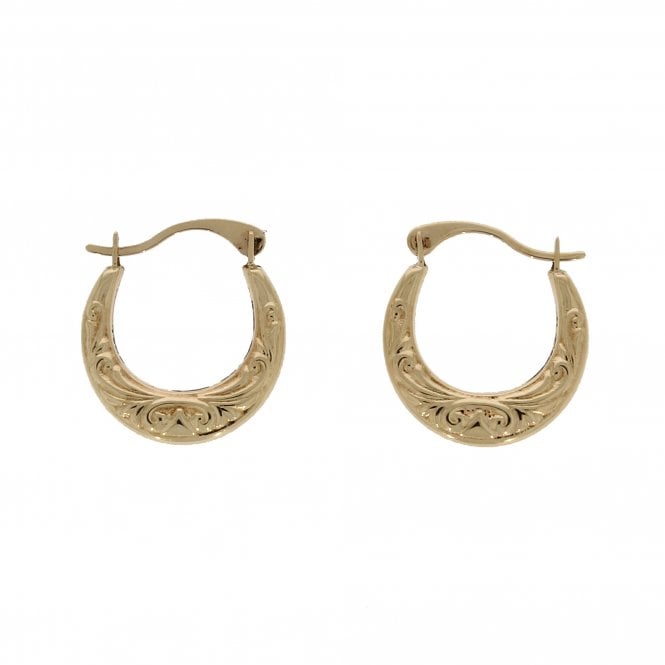 9ct Small Patterned Earrings