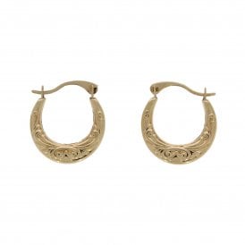 9ct Small Patterned Earrings