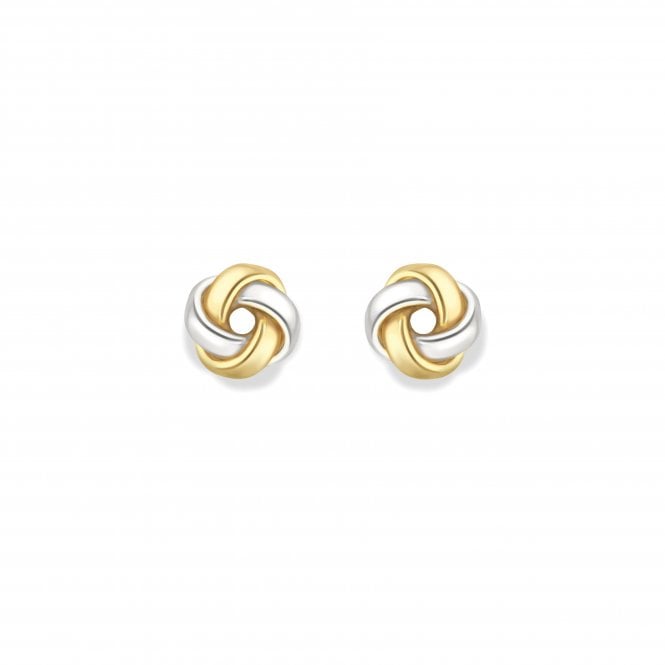 9ct. Two-Tone Knot Stud Earrings