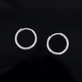 9ct White Gold Huggie Earrings 