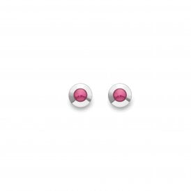 9ct White Gold Ruby Stud Earrings