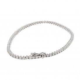 9ct White Gold Tennis Bracelet