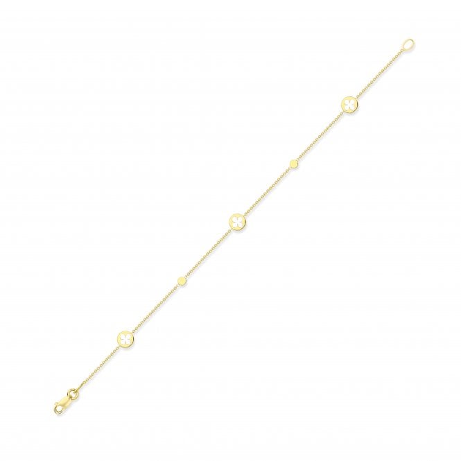 9ct Yellow Gold Clover Chain Bracelet