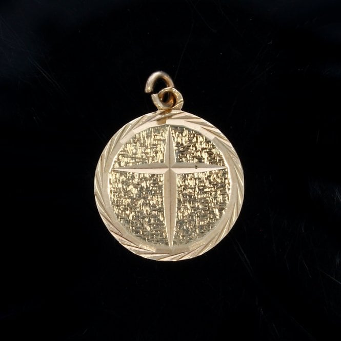 9ct Yellow Gold Cross Medallion Pendant