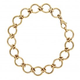 9ct Yellow Gold Fancy Circle Link Bracelet
