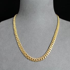 9ct Yellow Gold Semi-Solid Graduated Curb Link Chain