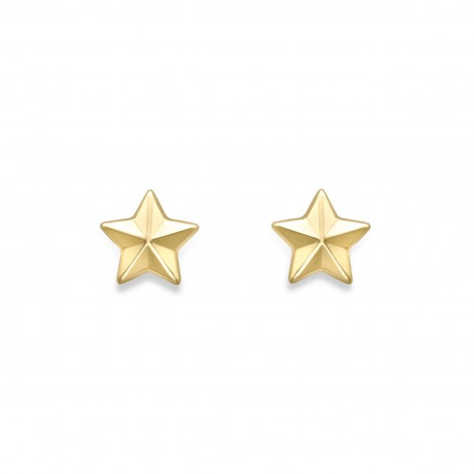 9ct Yellow Gold Star Stud Earrings