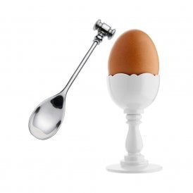 Dressed Egg Cup in White & Spoon (MW14SET W)