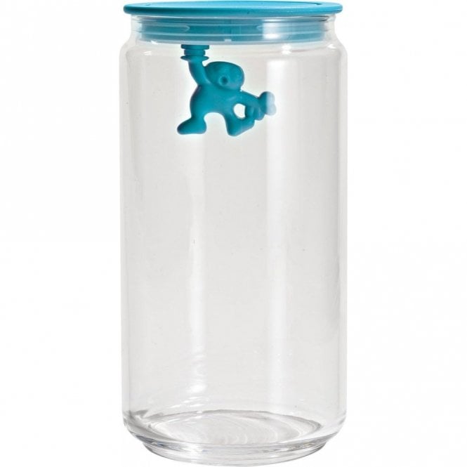 Alessi Gianni A Little Man Holding On Tight Jar Light Blue (AMDR06 AZ)