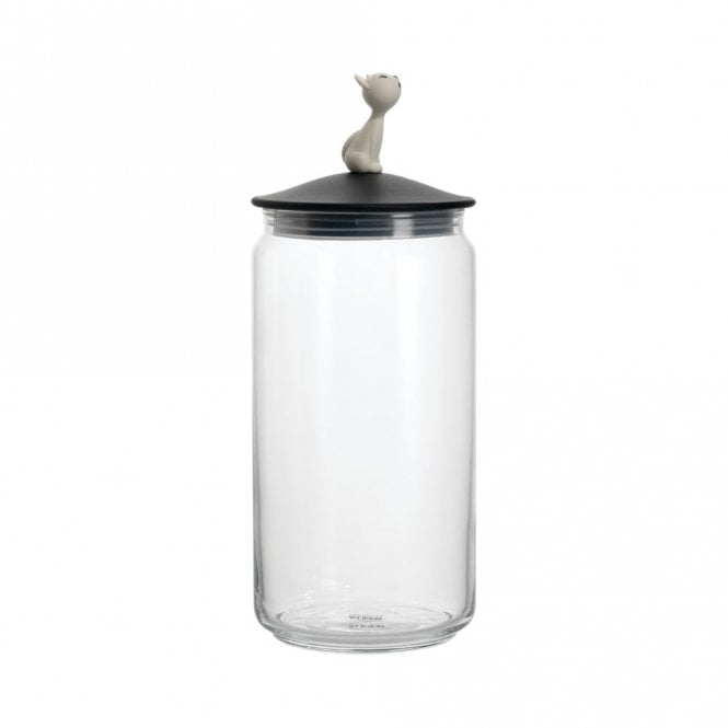 Alessi Mio Cat Food Jar Black (AMMI22 B)