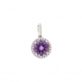 9ct White Gold Halo Pendant
