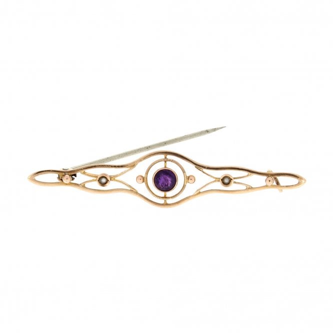 Amethyst Victorian Brooch