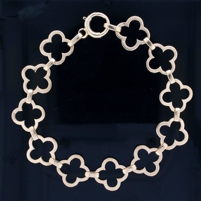Antique 1913 15ct Yellow Gold Clover Bracelet