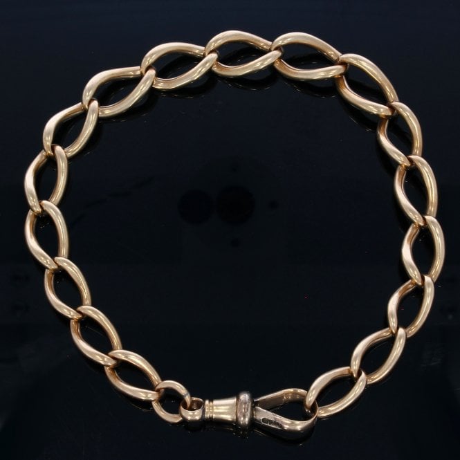 Antique 9ct Rose Gold Curb Link Bracelet