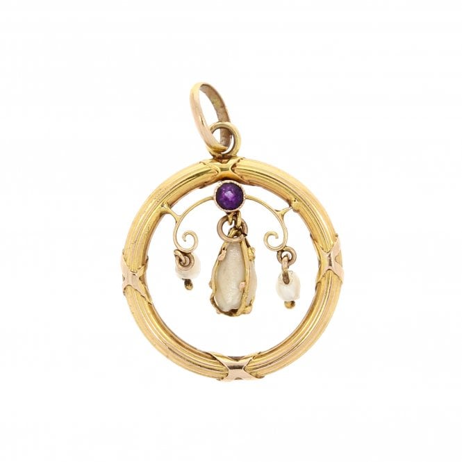 Antique Victorian Circle Pendant 