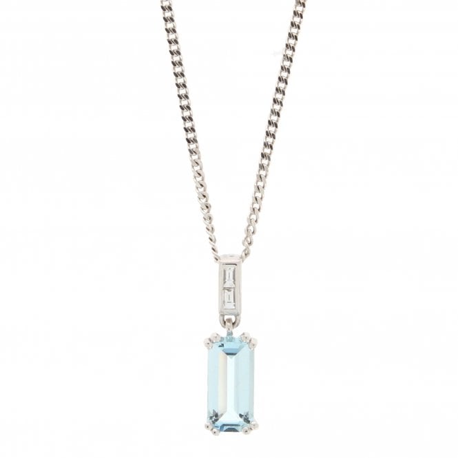 Aquamarine 18ct White Gold Pendant  