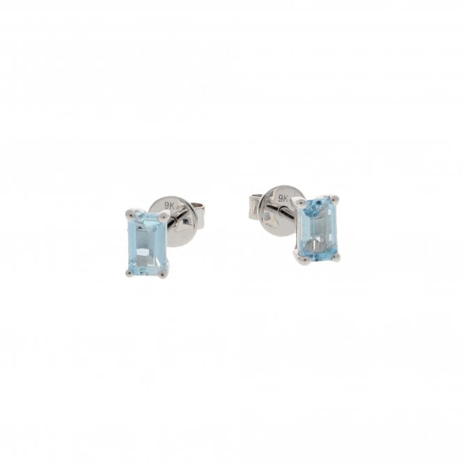 Aquamarine 9ct White Gold Earrings