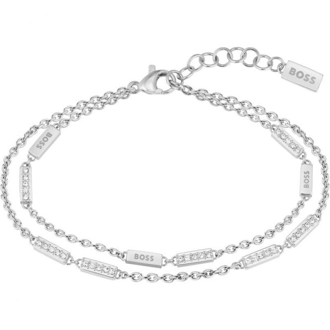 Boss Jewellery Laria Double Chain & Crystal Pendant 1580448
