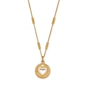 Bobble Chain Heart Necklace Yellow Gold Plated GNTBB3221 
