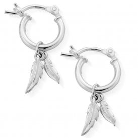 Double Feather Hoop Earrings SEH584