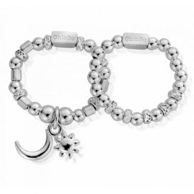Moon & Star Set Of 2 Rings (Large) SR3582
