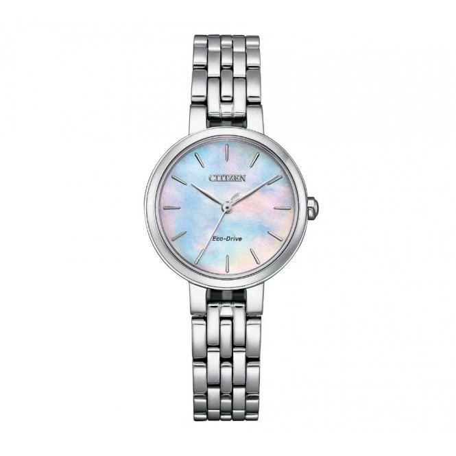 Citizen Watch CITIZEN ECO-DRIVE LADIES SILHOUETTE ALL STEEL ROUND MOTHER OF PEARL DIAL WATCH EM0990-81Y 