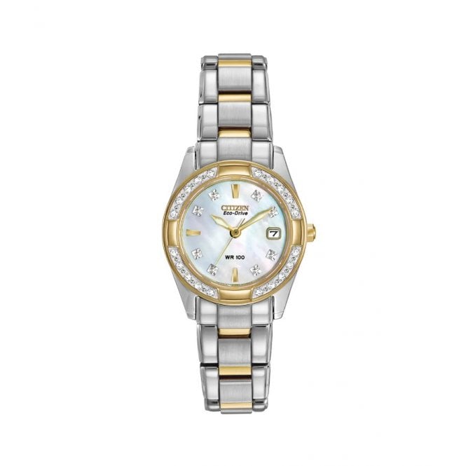 Citizen Watch Diamond Regent Two-Tone Mother Of Pearl Dial EW1824-57D