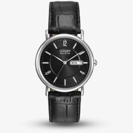 Eco-Drive Black Dial Day/Date Black Leather BM8240-03E