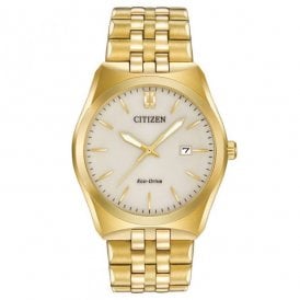 Gents Eco-Drive Champagne Dial YGP Bracelet Watch WR100 BM7332-53P