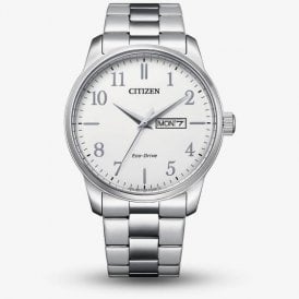 Gents Eco-Drive White Dial Day-Date Bracelet Watch BM8550-81A