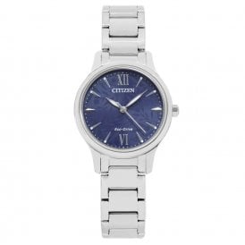 Ladies Eco-Drive Blue Leaf Dial Watch EM0899-72L