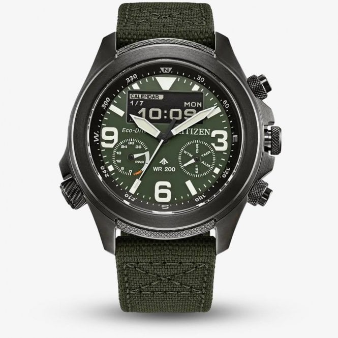 Citizen Watch PROMASTER LAND GREEN DIAL NYLON STRAP JV1005-02W