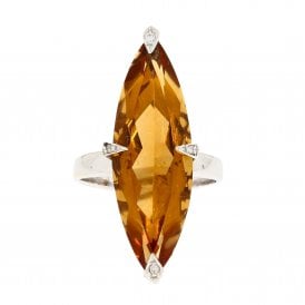 Marquise Cut 18ct White Gold Diamond Ring 