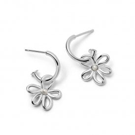 DAISY BOW DROP EARRINGS BPE02_SLV