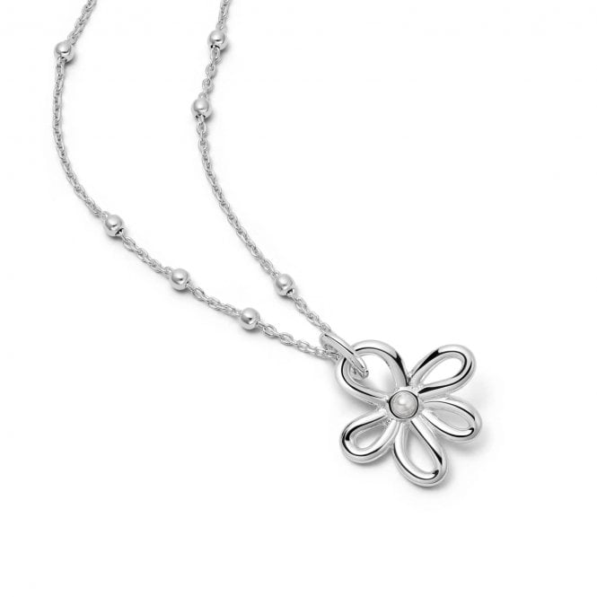 Daisy Bow Pendant Necklace BPN01_SLV