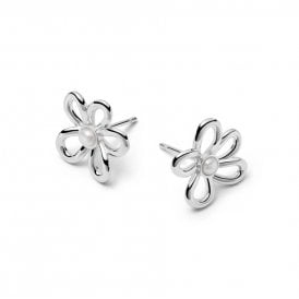 DAISY BOW STUD EARRINGS BPE01_SLV