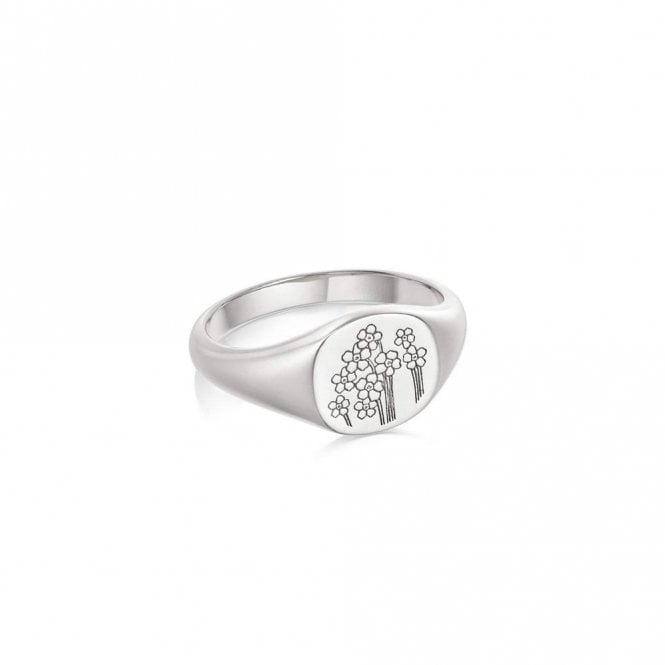 Daisy Forget Me Not Signet Ring S FR02_SLV_S