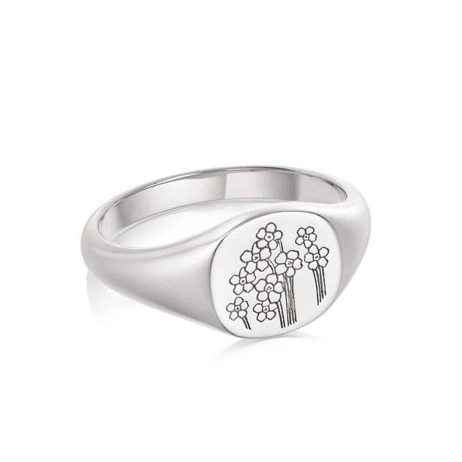 Daisy Forget Me Not Signet Ring XL FR02_SLV