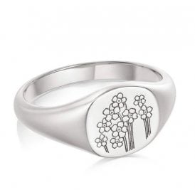 Forget Me Not Signet Ring XL FR02_SLV