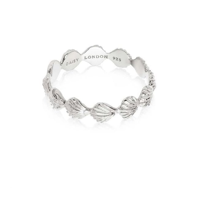 Daisy Isla Shell Silver Stacking Ring S SSR03_SLV
