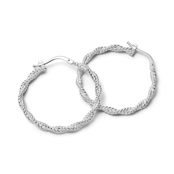Daisy Maxi Rope Twist Hoop Earrings E3105_SLV
