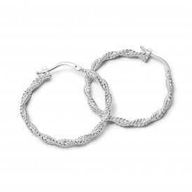 Maxi Rope Twist Hoop Earrings E3105_SLV