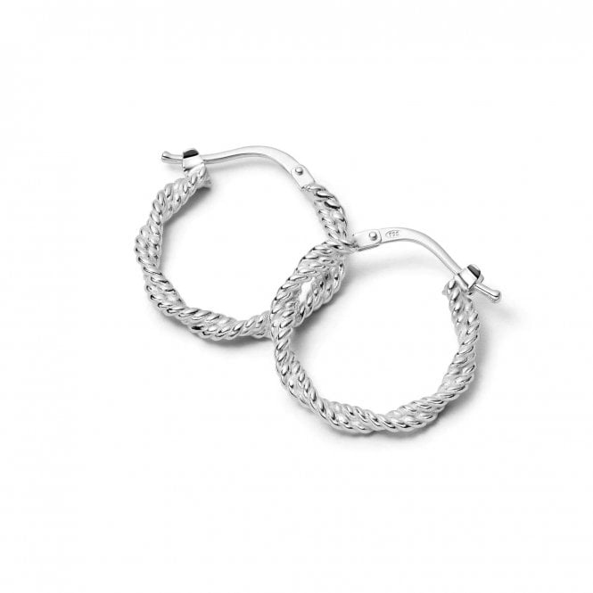 Daisy Midi Rope Twist Hoop Earrings E3106_SLV
