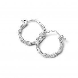 Midi Rope Twist Hoop Earrings E3106_SLV