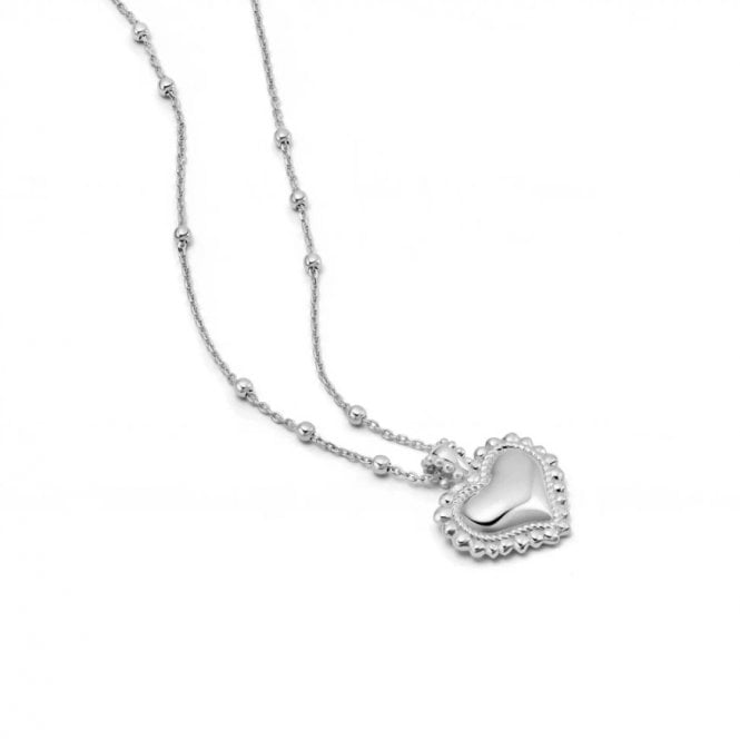 Daisy MINI BOBBLE HEART NECKLACE 50CM HTN02_SLV
