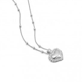MINI BOBBLE HEART NECKLACE 50CM HTN02_SLV