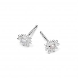 Mini Mother of Pearl Stud Earrings DBE01_SLV